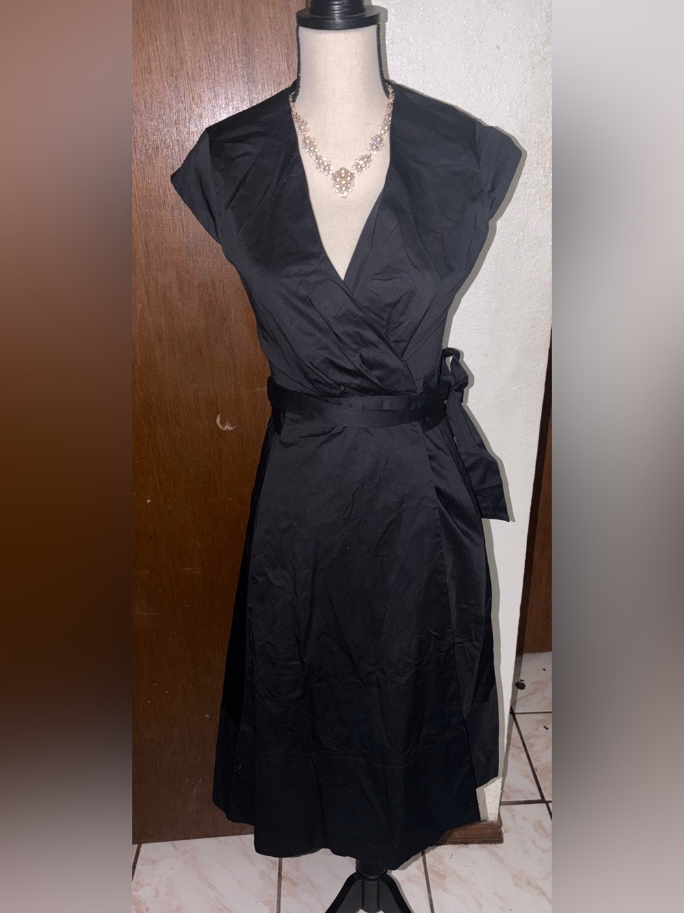 kate spade Black Wrap Dress with Side Tie